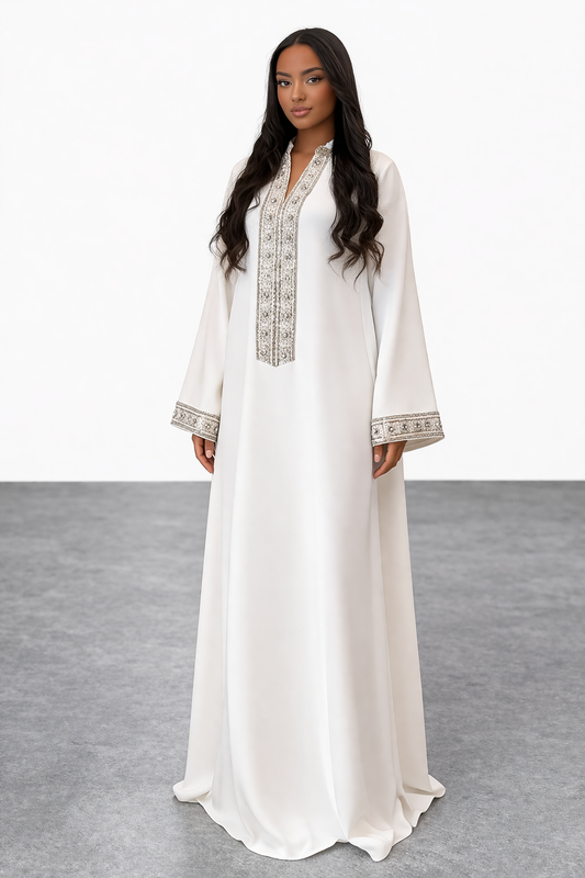 Ivory Elegance Abaya
